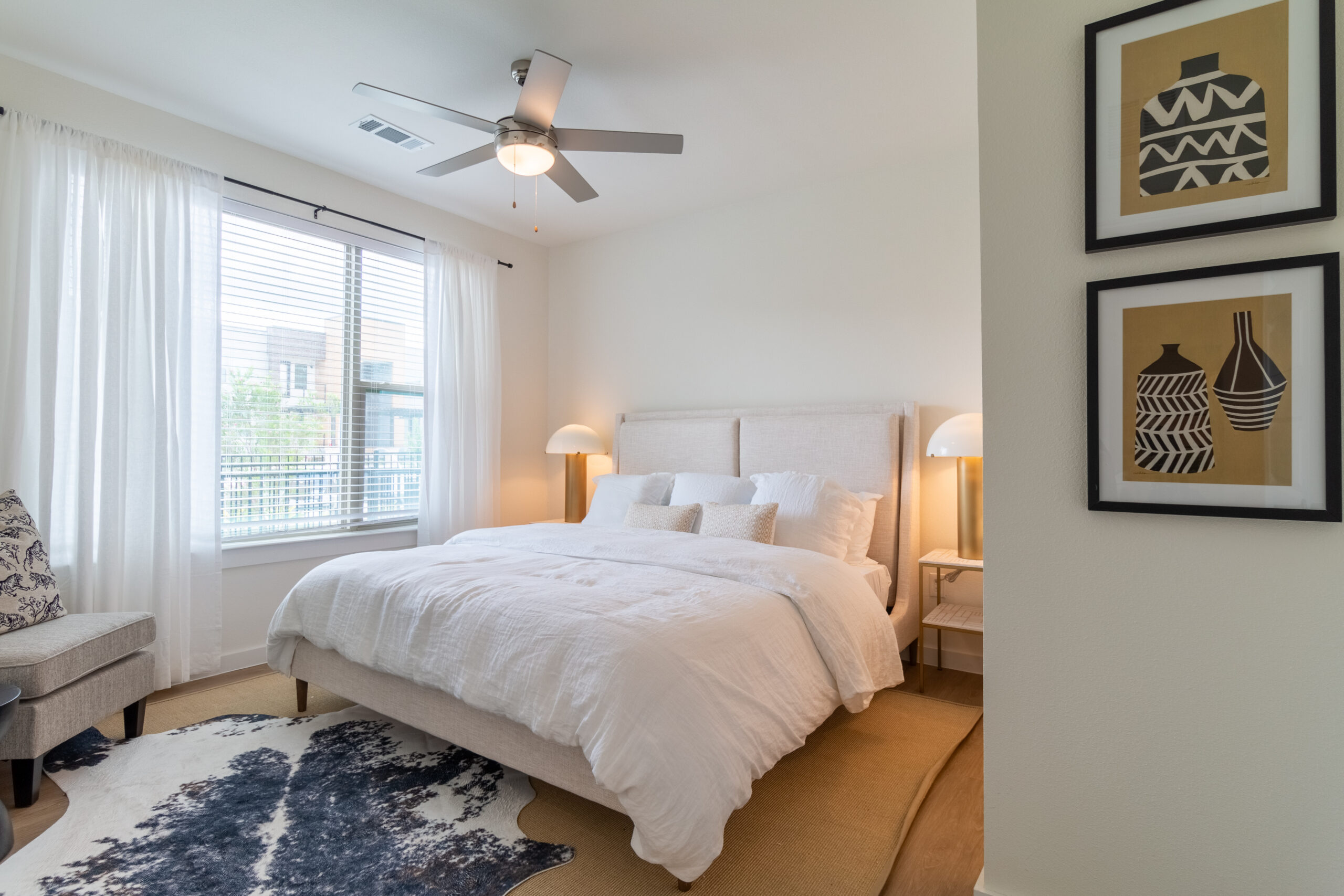 Generously sized bedroom with modern finishes at Potranco Commons