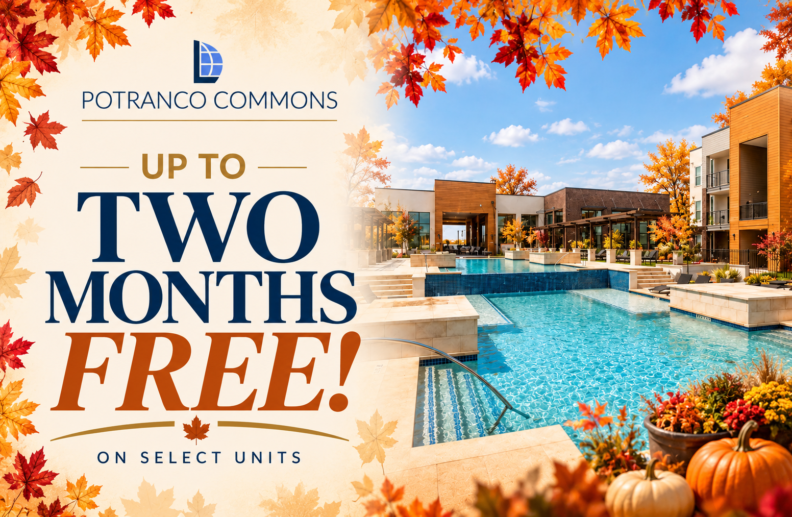 Potranco Commons special: up to two months free on select units